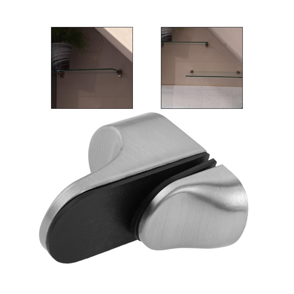 4×Adjustable Glass Shelf Brackets Zinc Alloy For 3-20mm Thickness Glass