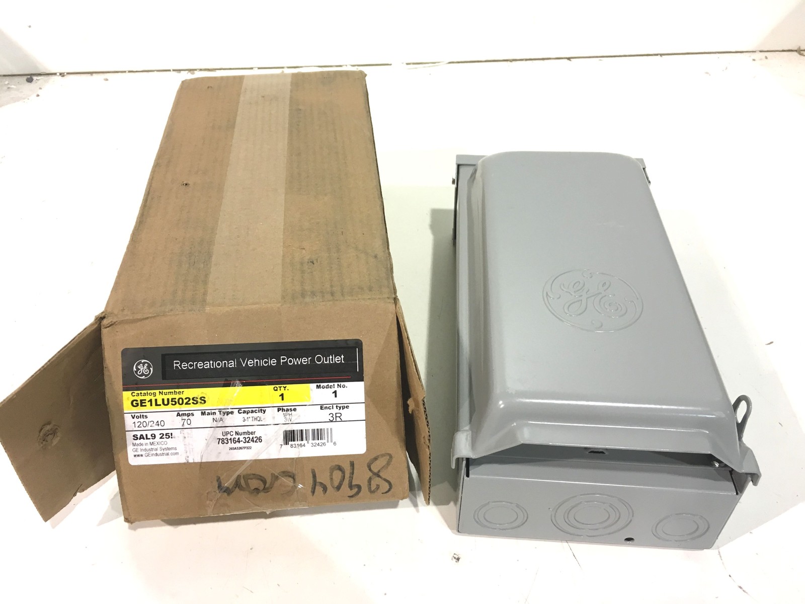 GE GE1LU502SS 70 Amp 2-Space 2-Circuit 240-Volt Unmetered RV Outlet Box