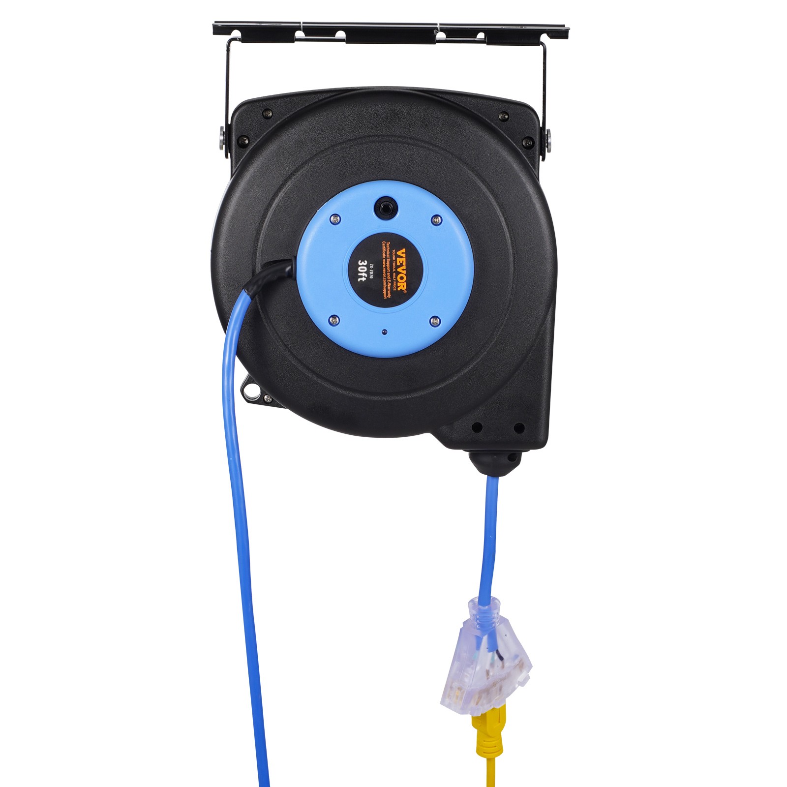 VEVOR Retractable Extension Cord Reel Power Cord Reel 30FT 16AWG/3C SJTOW
