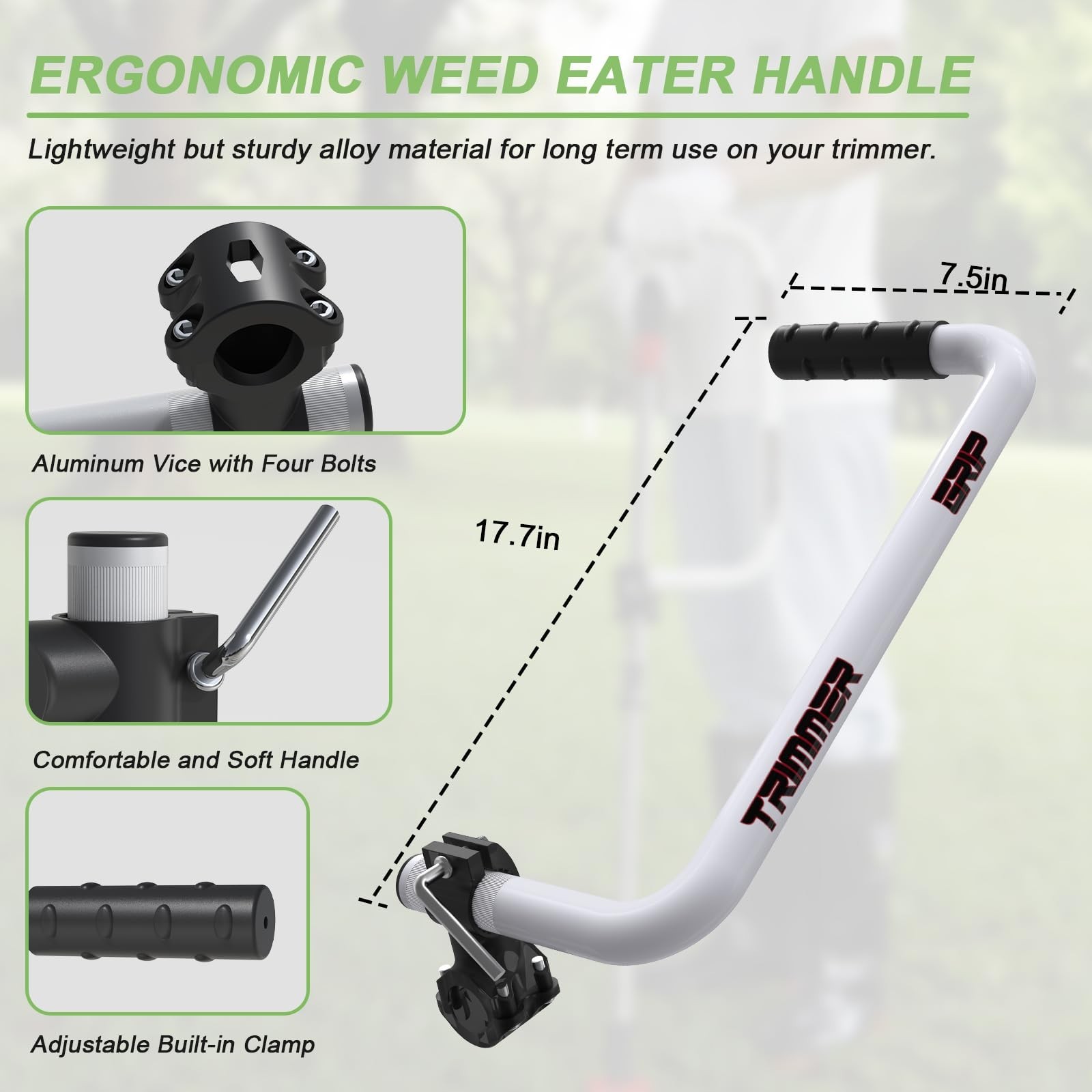 Weedeater Handle, Weedeater Handle Extension, Ergonomic Trimmer Handle Grip, …