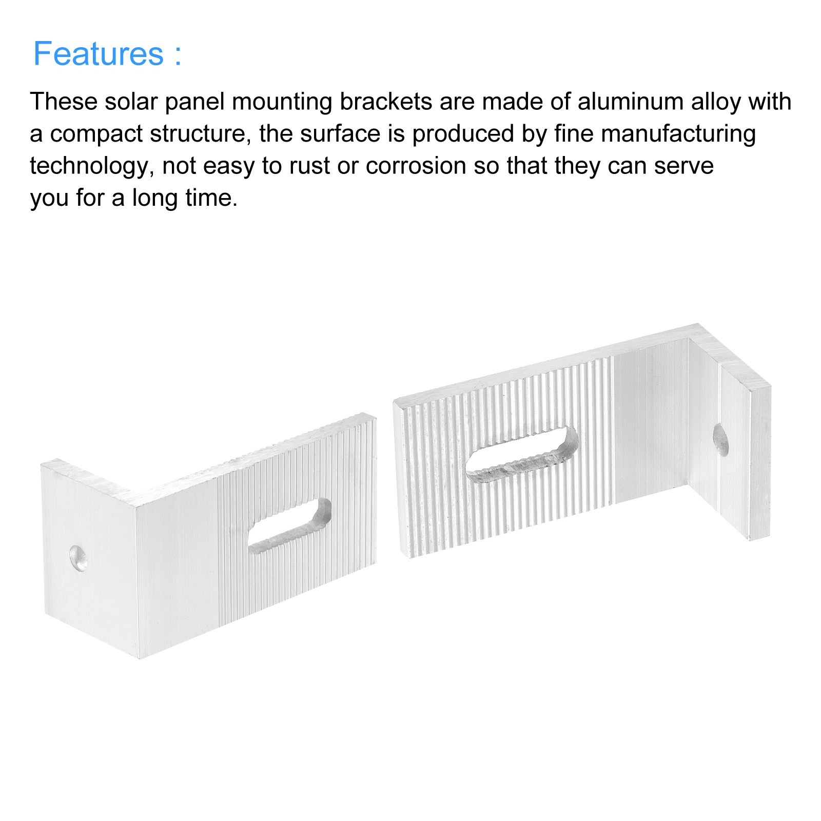 Solar Panel Mounting Brackets Aluminum Alloy 6.7mm Diameter Pack of 4