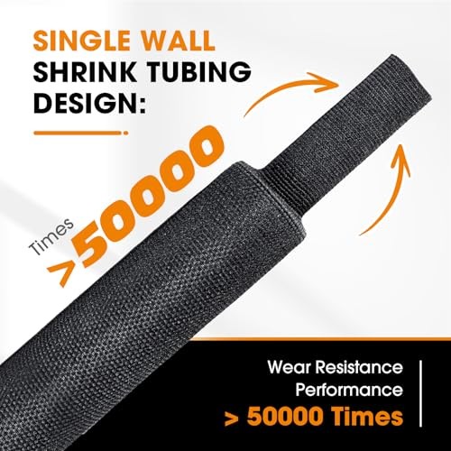 Black 2:1 Ratio Automotive Heat Shrink Braided Sleeving,Wear-Resistant Flat