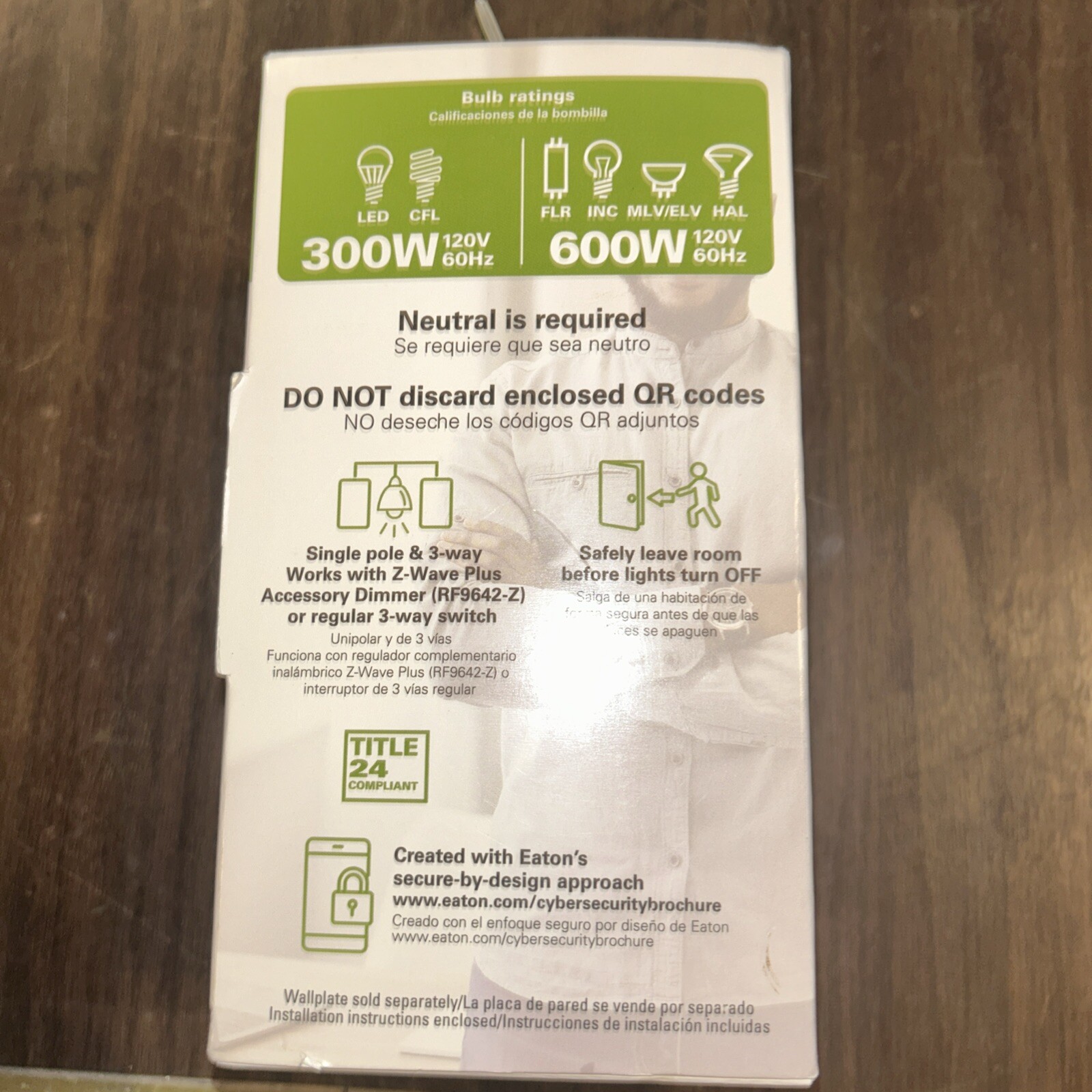 Eaton Smart Home Z-Wave Plus Universal Dimmer RF9643-NDW FREE SHIPPING