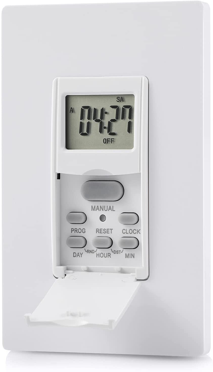 DEWENWILS Indoor in Wall Timer Switch for Lights,Fans,7 Day 7 ON/Off Settings