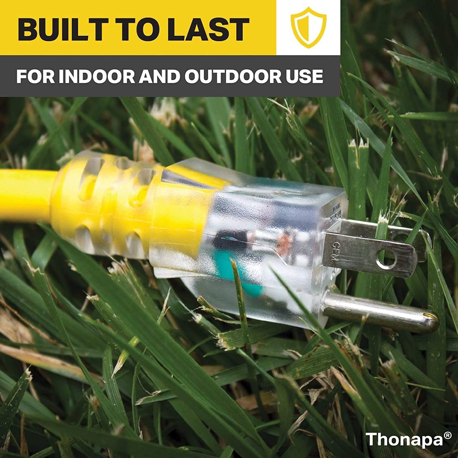 2 Pack of 25 Foot Outdoor Extension Cords – 12/3 Heavy Duty Yellow