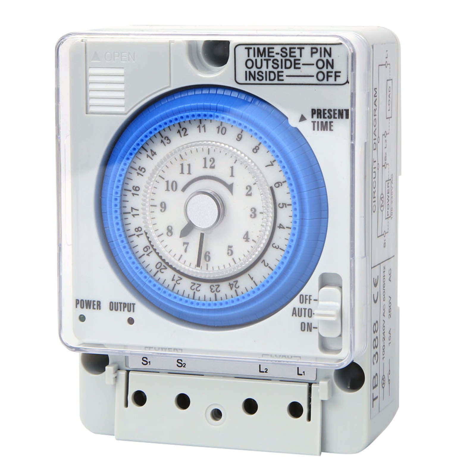 TB388 Mechanical Timer 15 Minutes 24 Hours Time Switch Relay AC240V