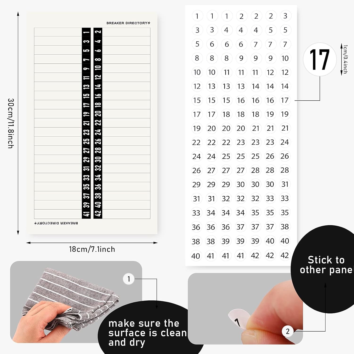 Gersoniel Breaker Panel Labels Electrical Electric Box Sticker Number Directory