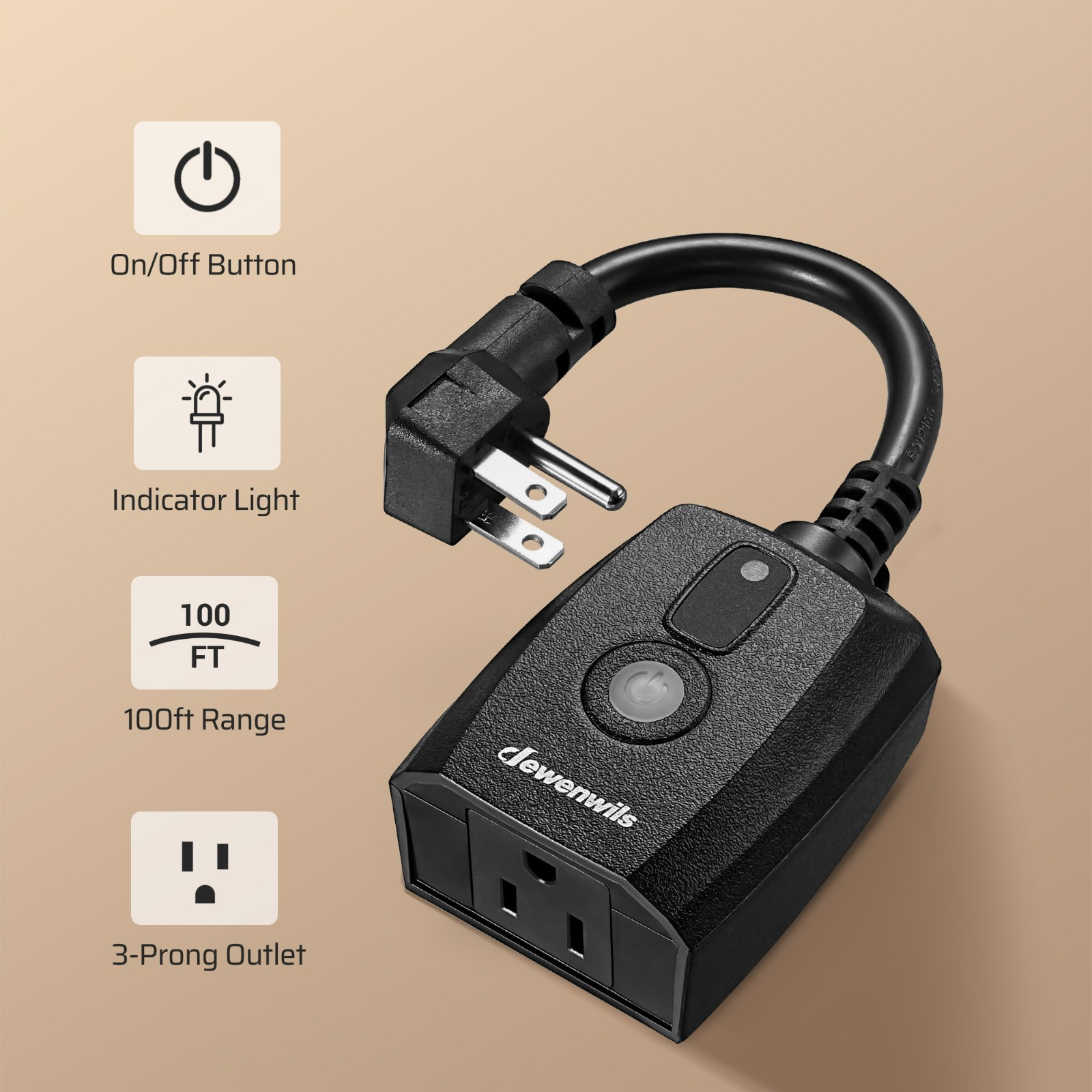 DEWENWILS Outdoor Remote Control Outlet, Indoor Wireless Remote Control Switch