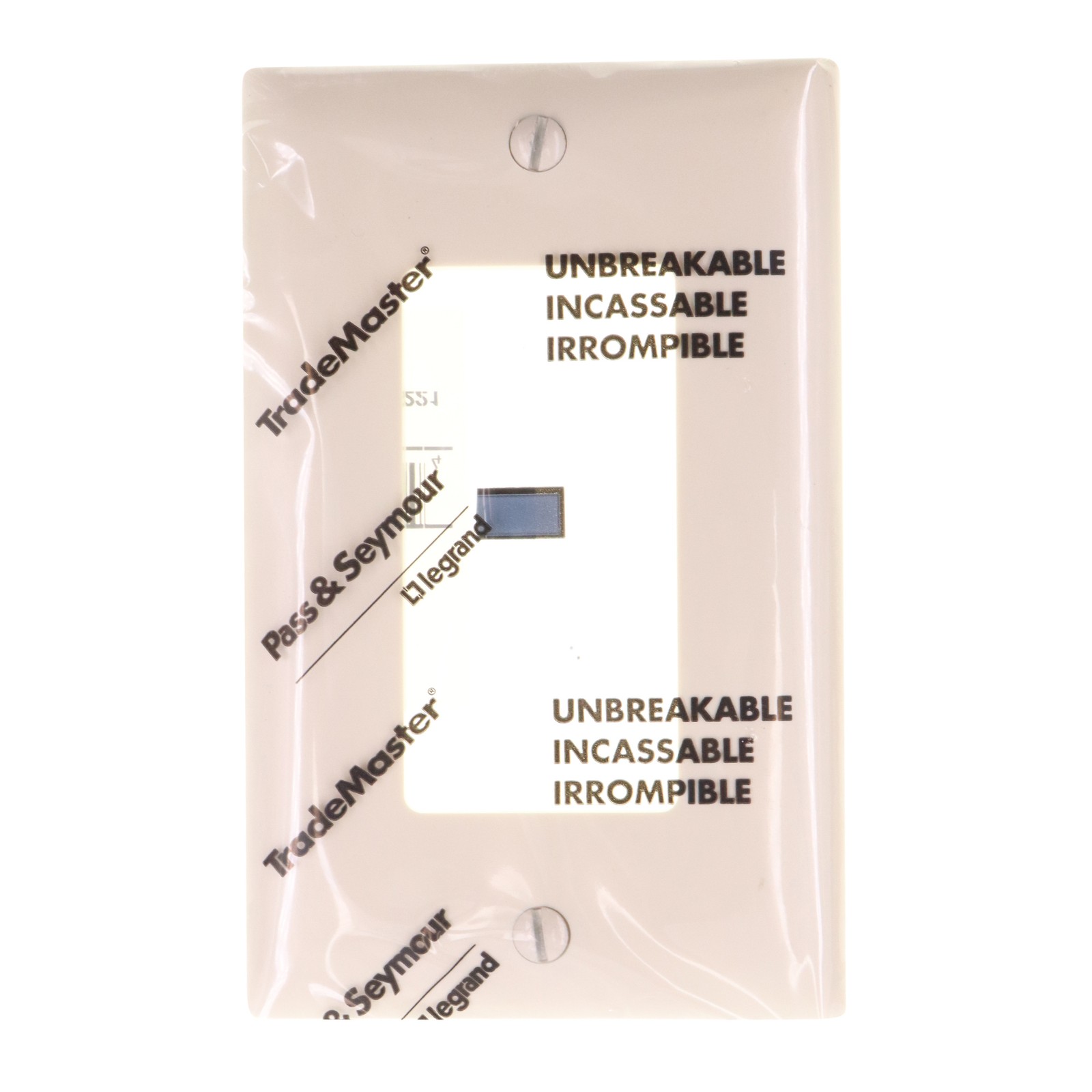 PASS & SEYMOUR TP26-LA DECORATOR WALL PLATE, 1-GANG, LT ALMOND (10-PACK)