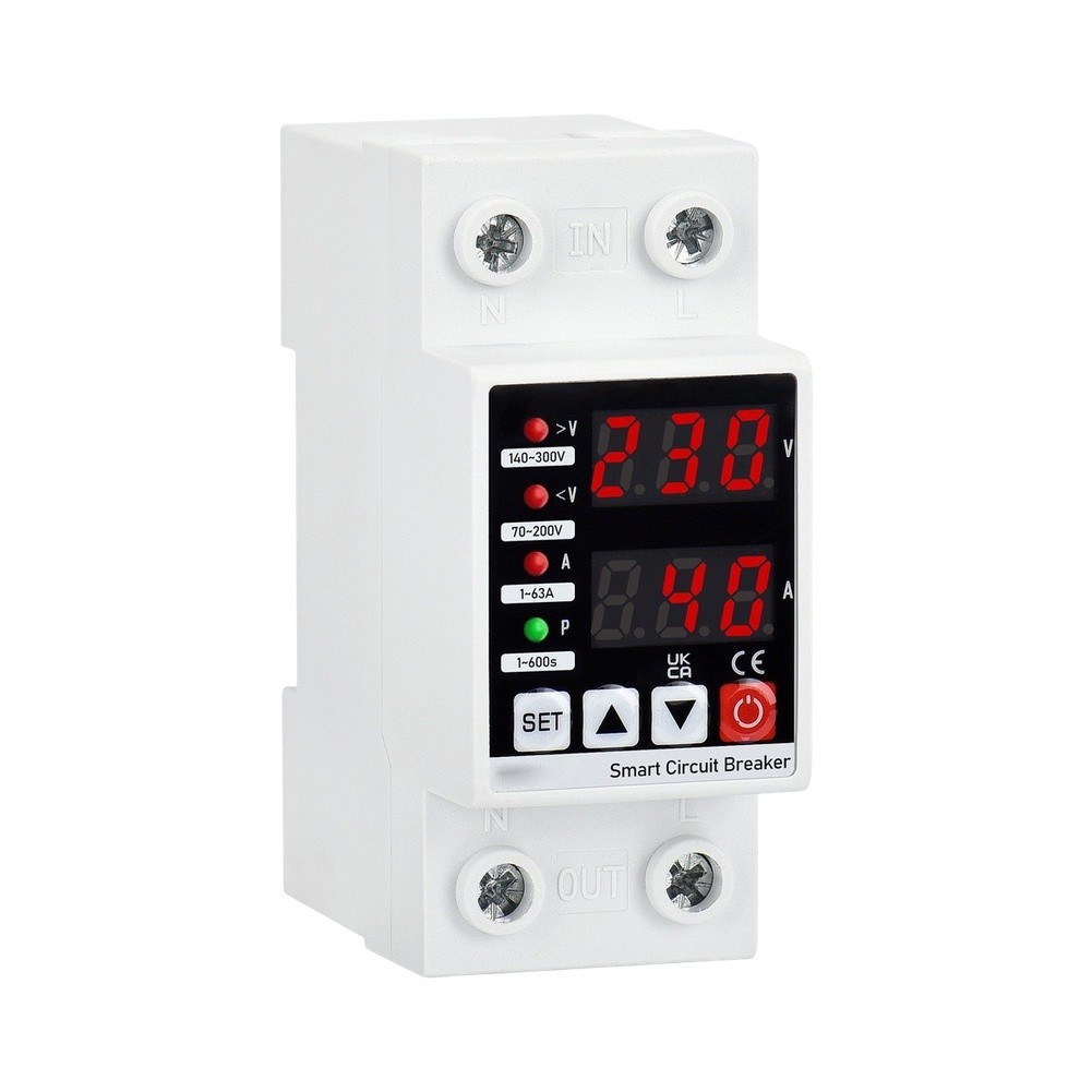 AC220V 110V 63A Overvoltage and Undervoltage Protector Circuit Breaker