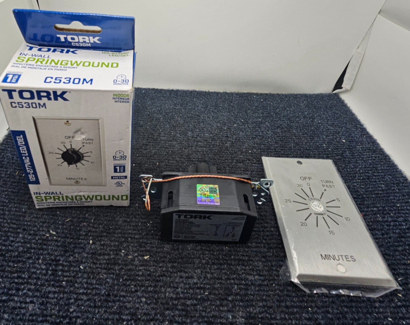 Tork C530M Springwound 30-Minute In-Wall Auto-Off Timer 125-277VAC