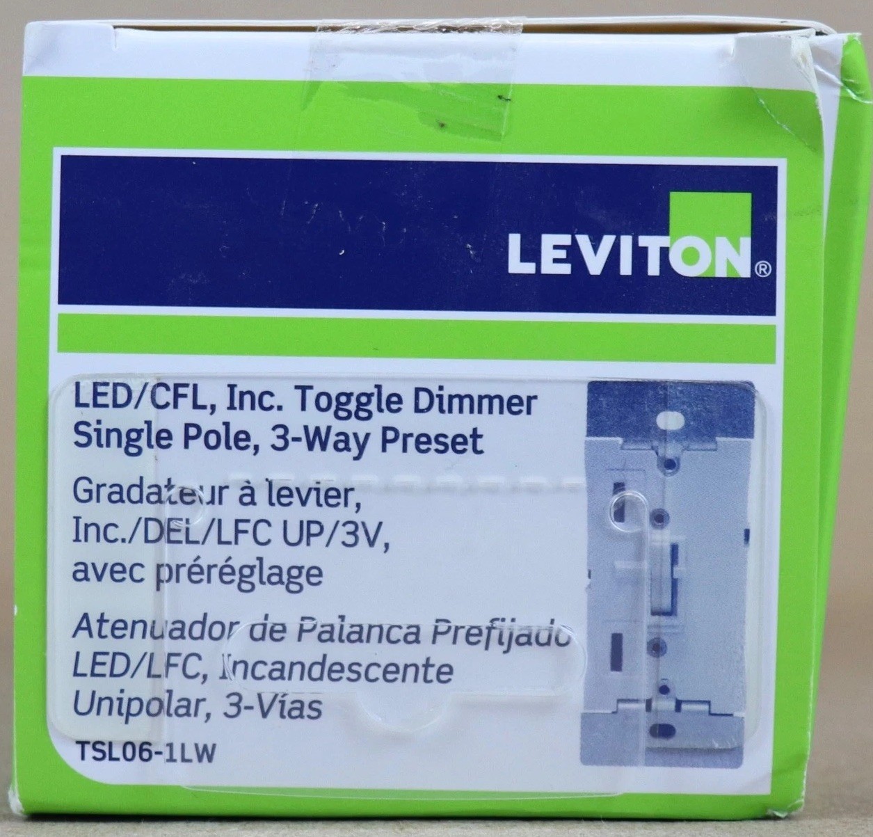 LEVITON TSL06-1LW LED/CFL Toggle Dimmer White Brand New
