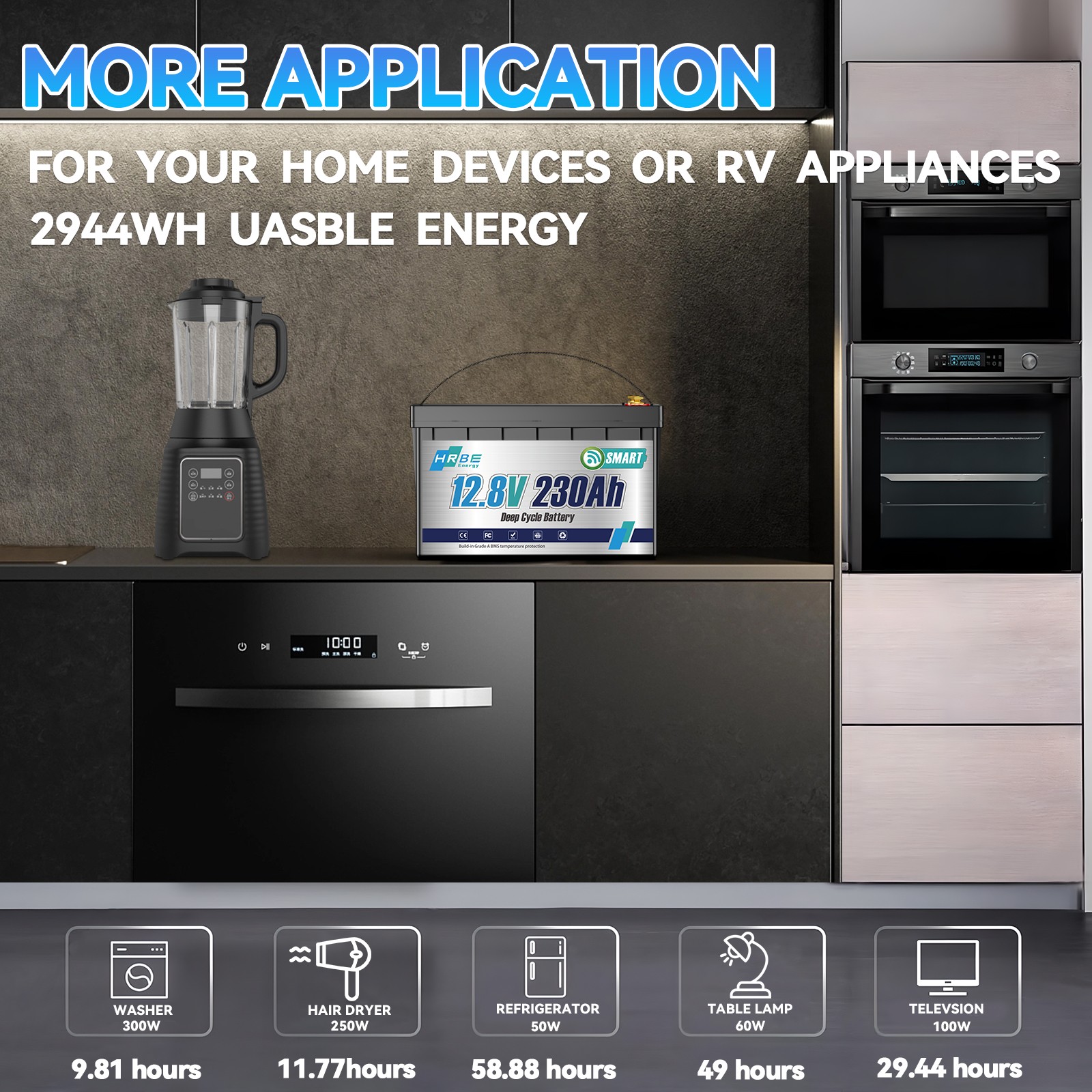 12V 230Ah Bluetooth Low Temp LiFePO4 Lithium Battery 3840WH For RV Marine Solar