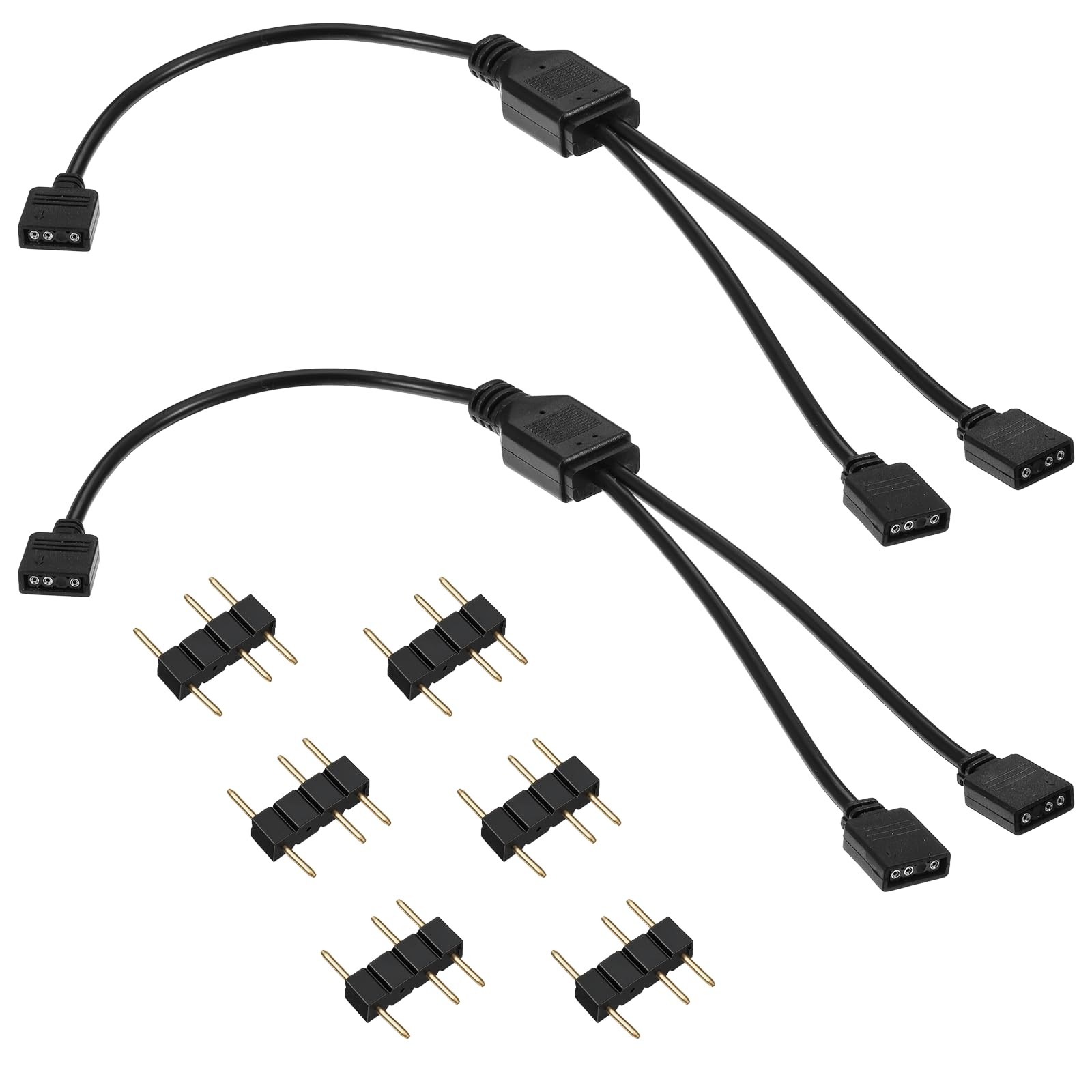 2 Pcs 5V 3 Pin ARGB Splitter Cable 11.8” 1-to-2 Female to Female RGB Splitte…