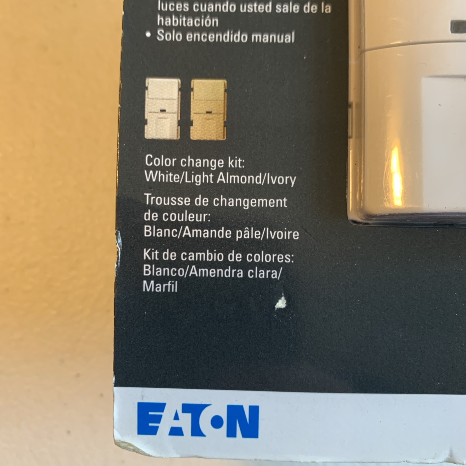 New Lot Of 3 Eaton VS306U-C2 Vacancy Sensor Switch White/Light Almond/Ivory