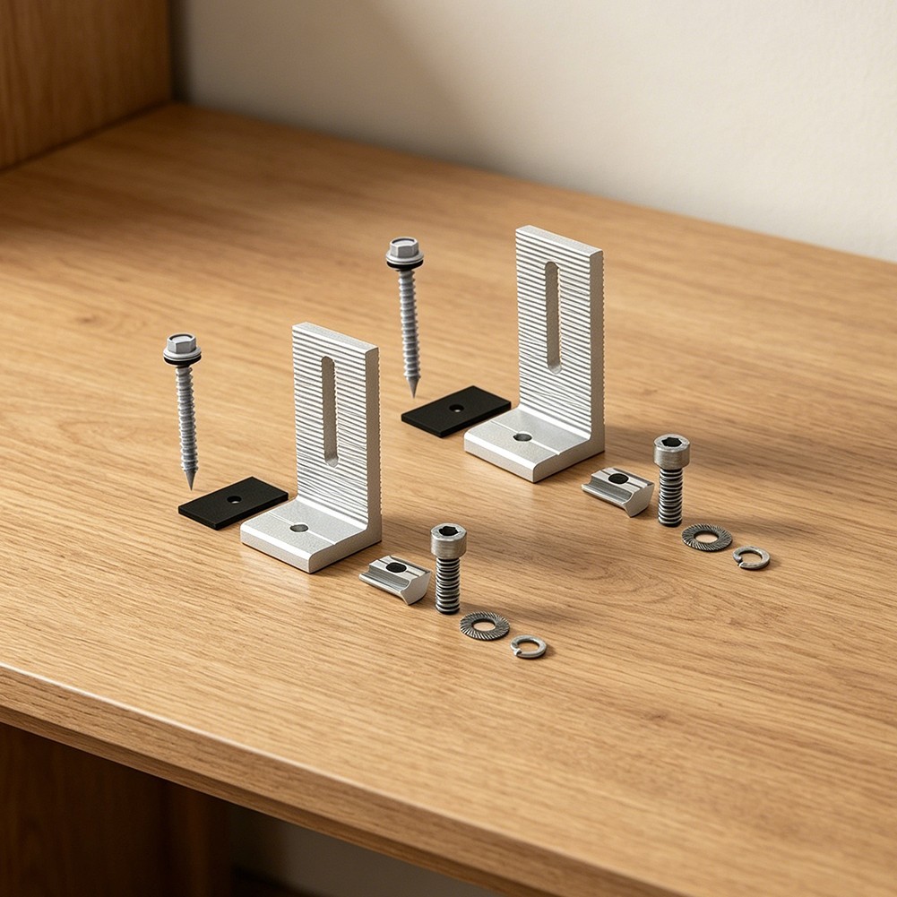 Aluminum L Shaped Mounting Bracket for Solar Panels on For tile and Steel Roofs