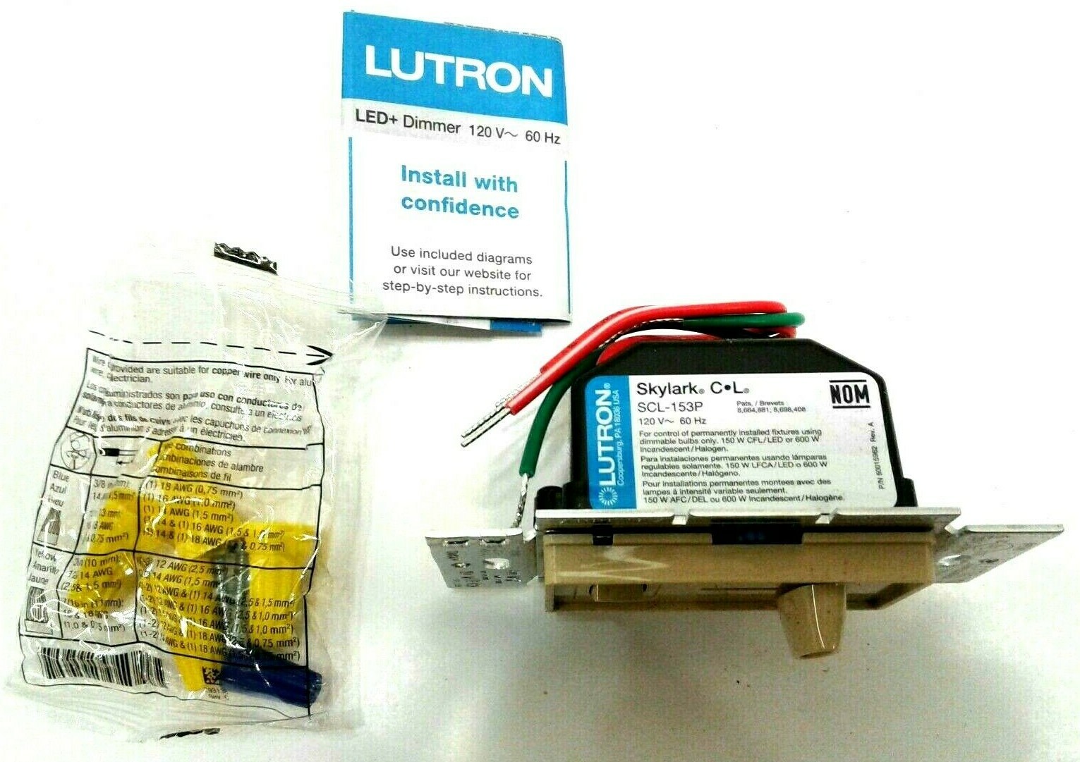 LUTRON ARIADNI SCL-153P-IV Single Pole 3 Way Dimmable CFL LED Dimmer