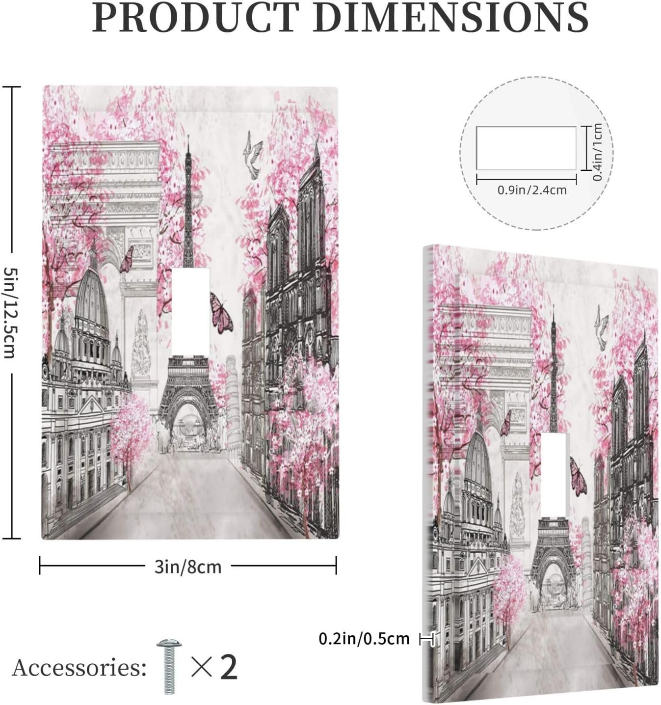 Paris Eiffel Tower Arc De Triomphe 1 Gang Single Toggle Wall Plate European City