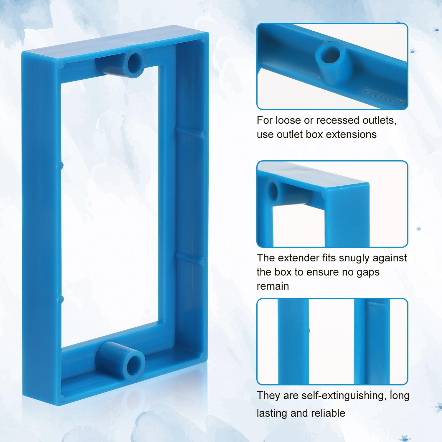 6Pcs 1/2″” Single Gang Receptacle Outlet Box Extenders, Electric Outlet Extender