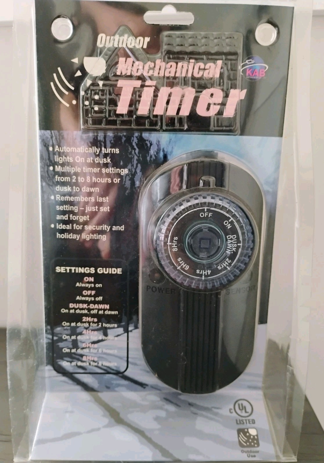 Mechanical Automatic Timer OUTDOOR 2, 4, 6, 8 hr Dusk/Dawn,Security Lights&Mor