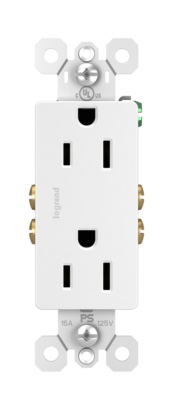 Legrand Radiant 885TRWCC21 15 Amp Decorator Duplex Outlet, White, 1 Count