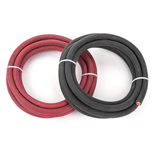 4/0 Gauge – 10 Feet Black + 10 Feet Red Combo – Brand 100% Copper 10+10 Feet