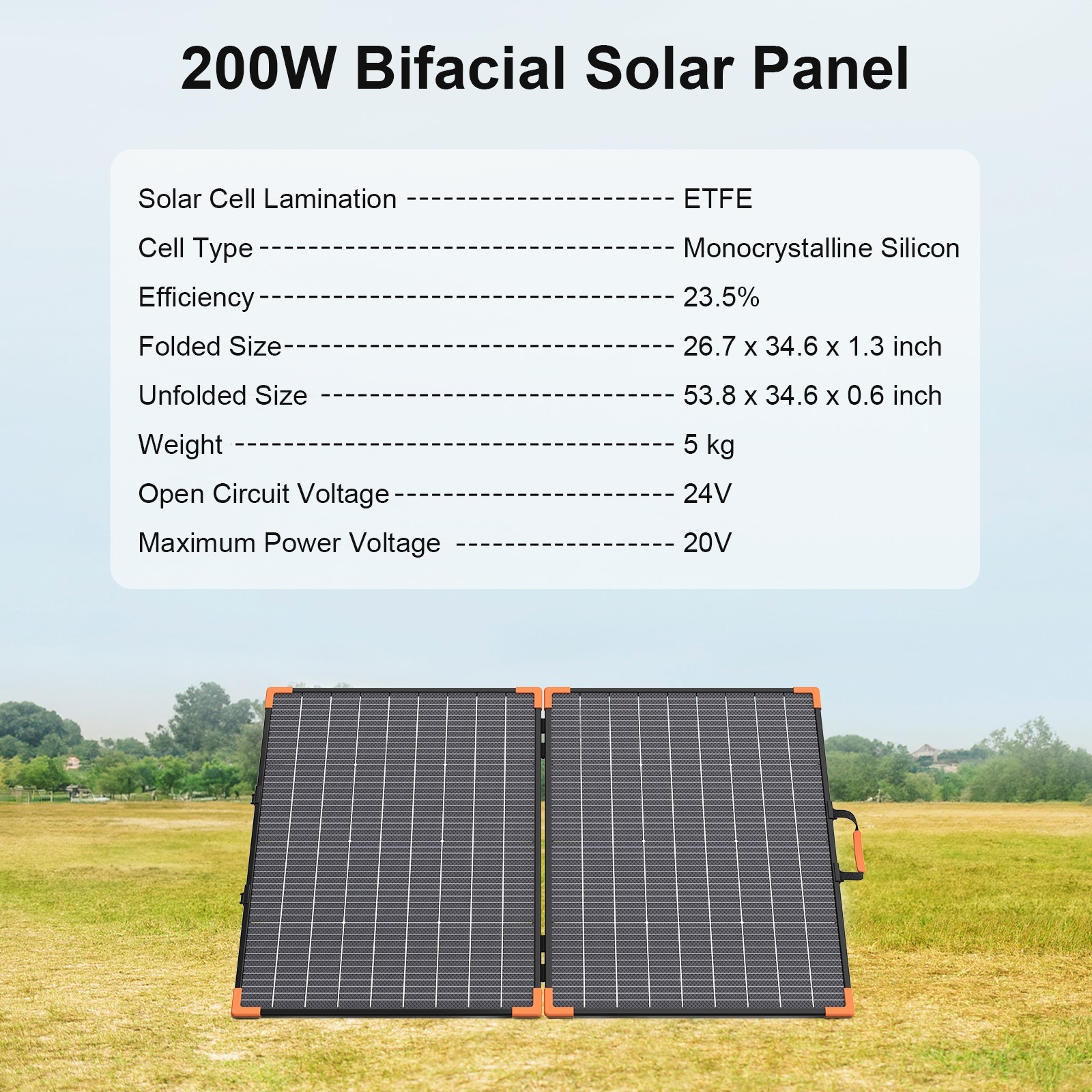 MHPOWOS Portable Folding Solar Panel 100 200 watt for Jackery Explorer 1000 v2