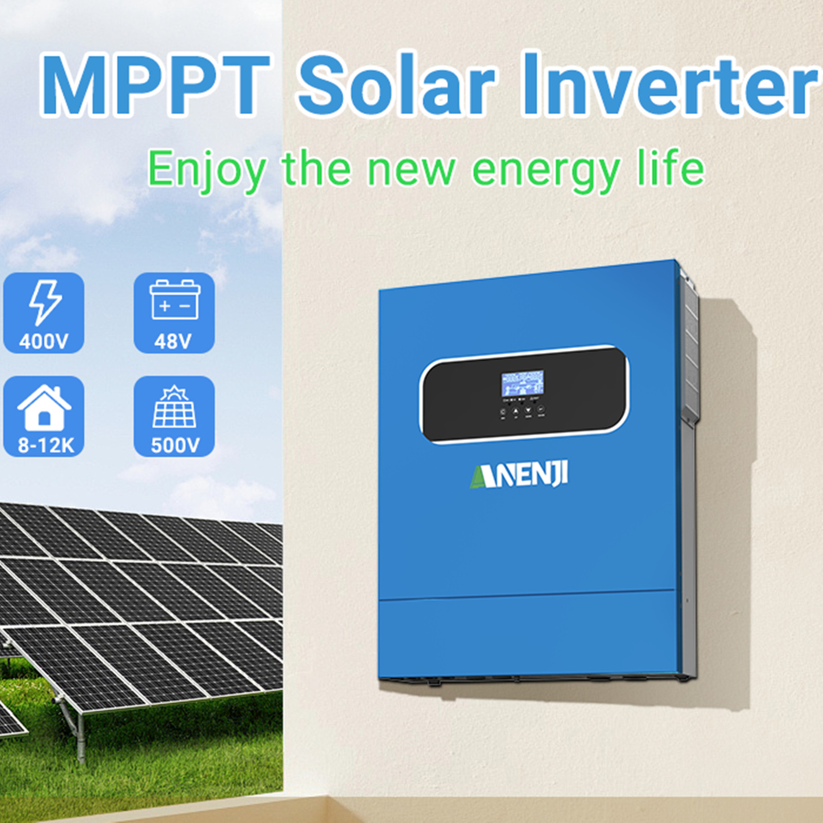 11000W Hybrid Solar Inverter On/Off-Grid 2*MPPT Charger Controller 160A 230Vac