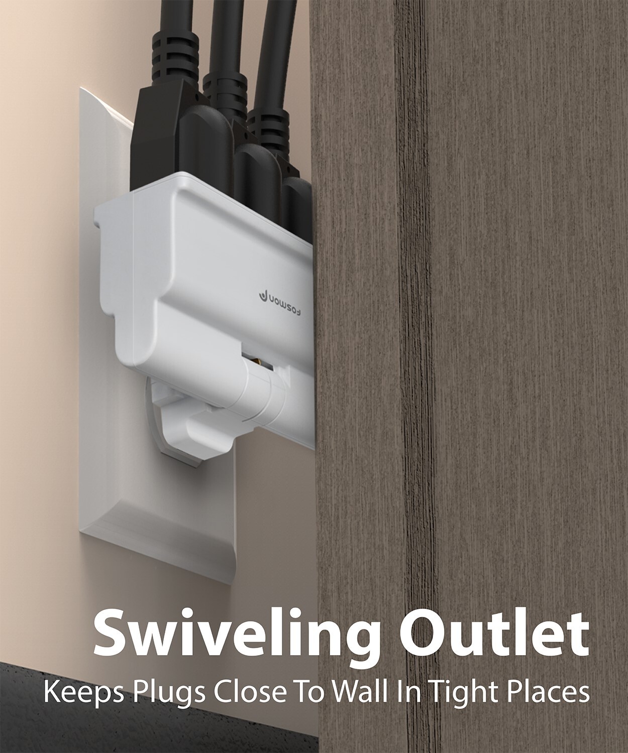 Grounded Swivel 3 Outlet Indoor Wall Tap Power Adapter AC Plug Mini [ETL Listed]