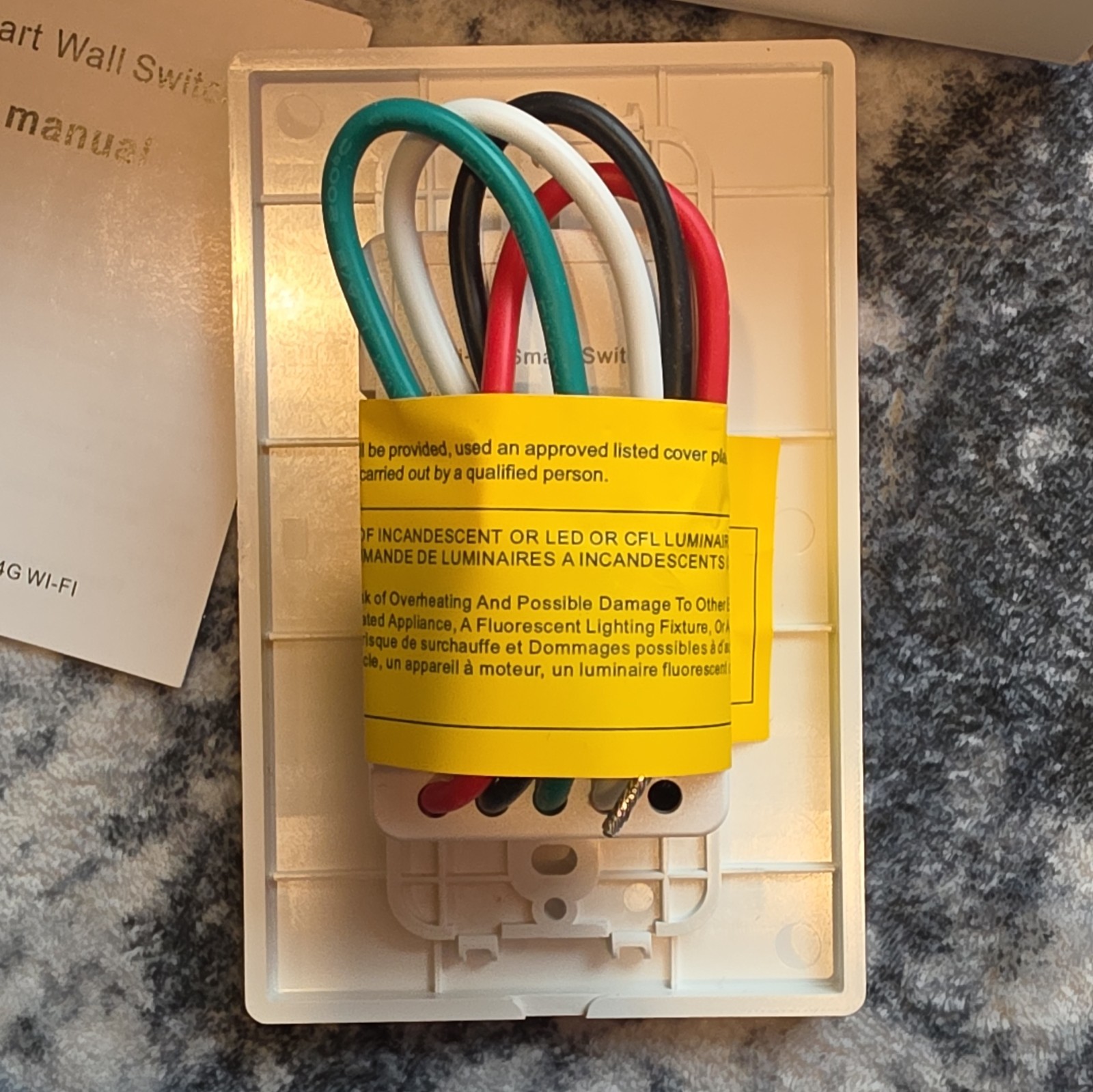 Smart Life WiFi App Control On/Off Wall Switch White TSS08-UL 100-240V 10A