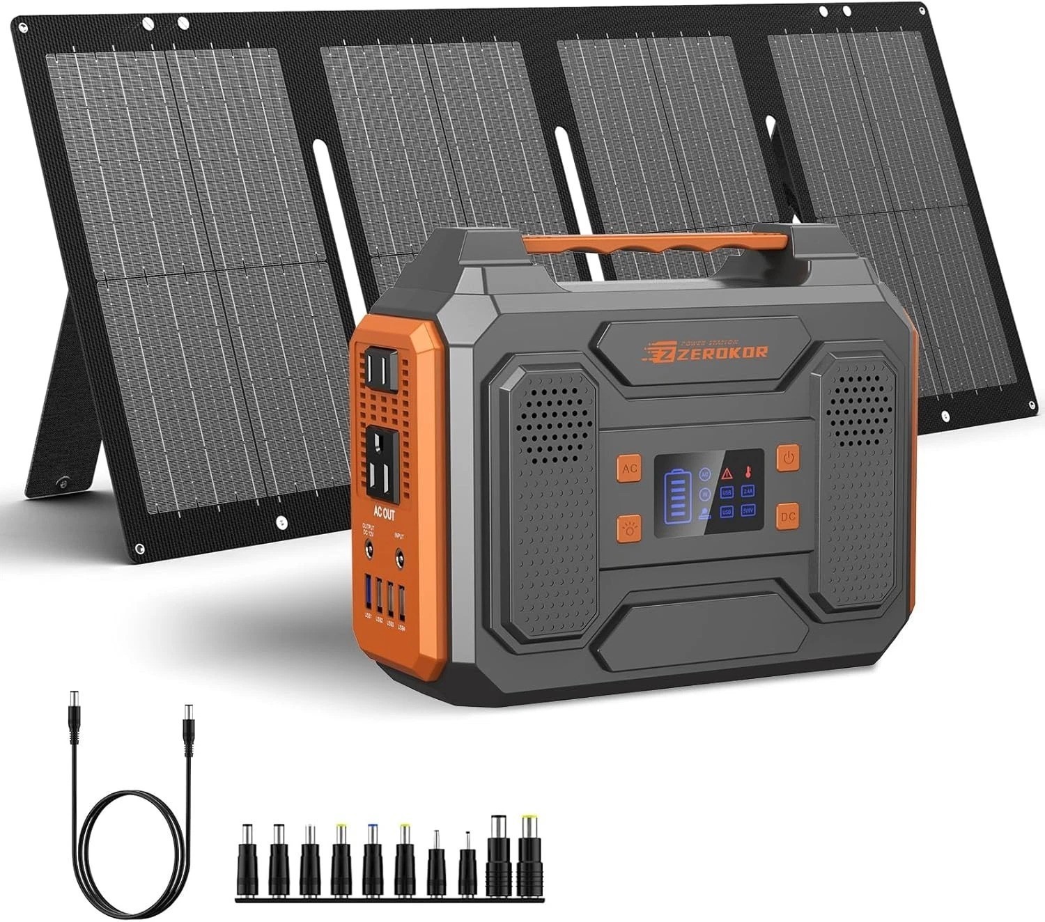 Portable Solar Generator 300W with 60W Panel//