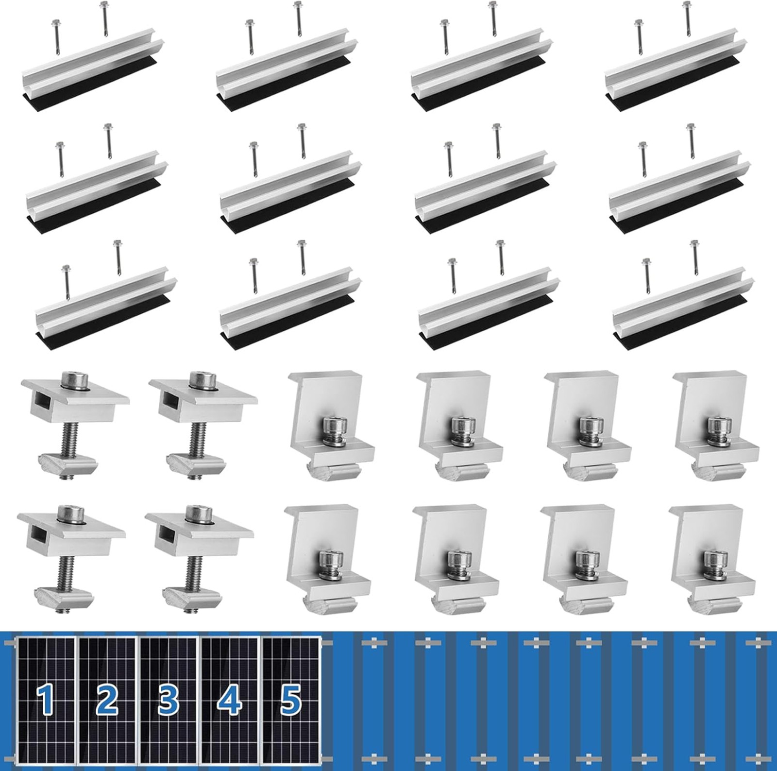 Solar Panel Mounting Brackets Z Brackets Aluminum 12CM Flat Roof Photovoltaic
