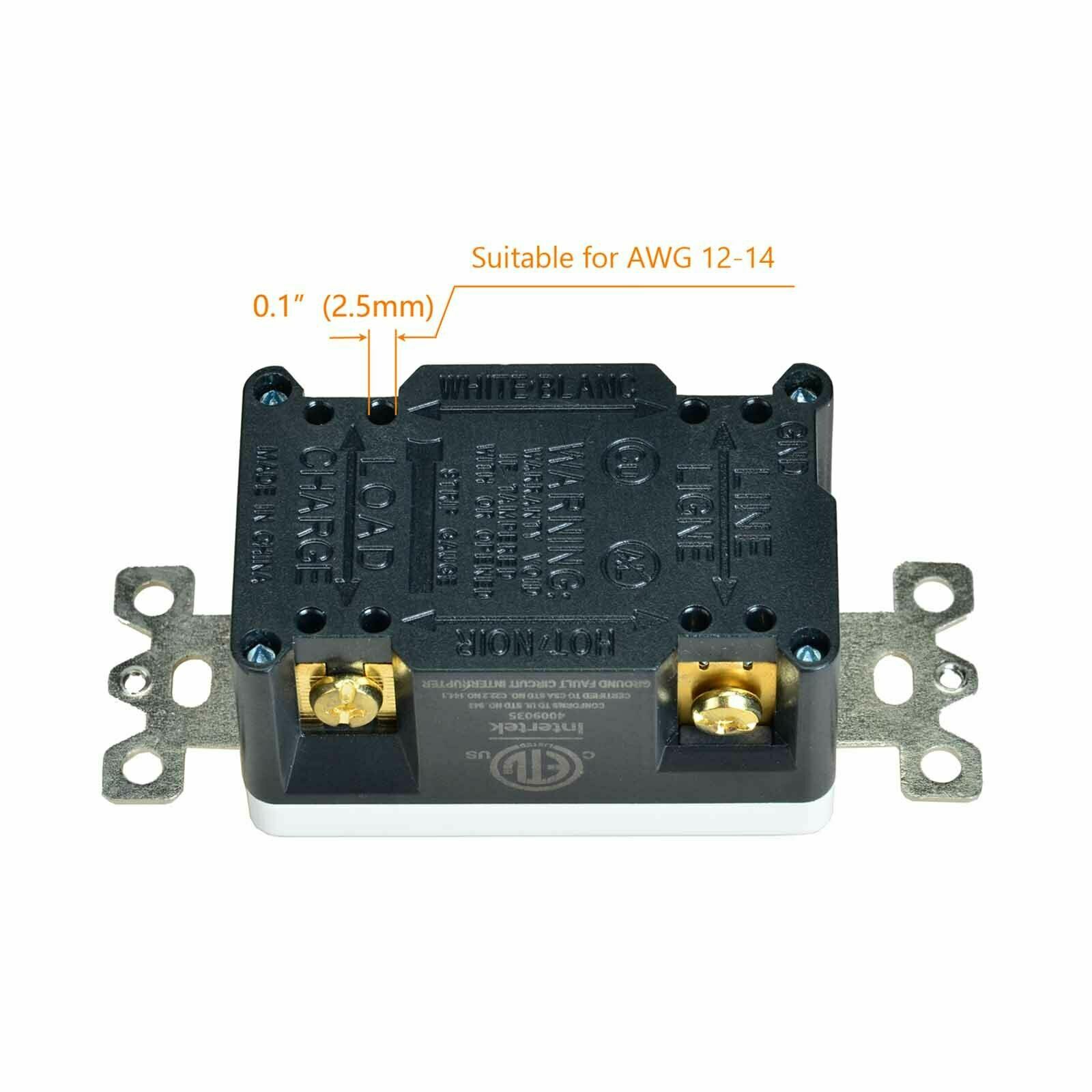 50Pack 15Amp GFCI Outlets Tamper Weather Resistant TR WR Receptacles With Plate