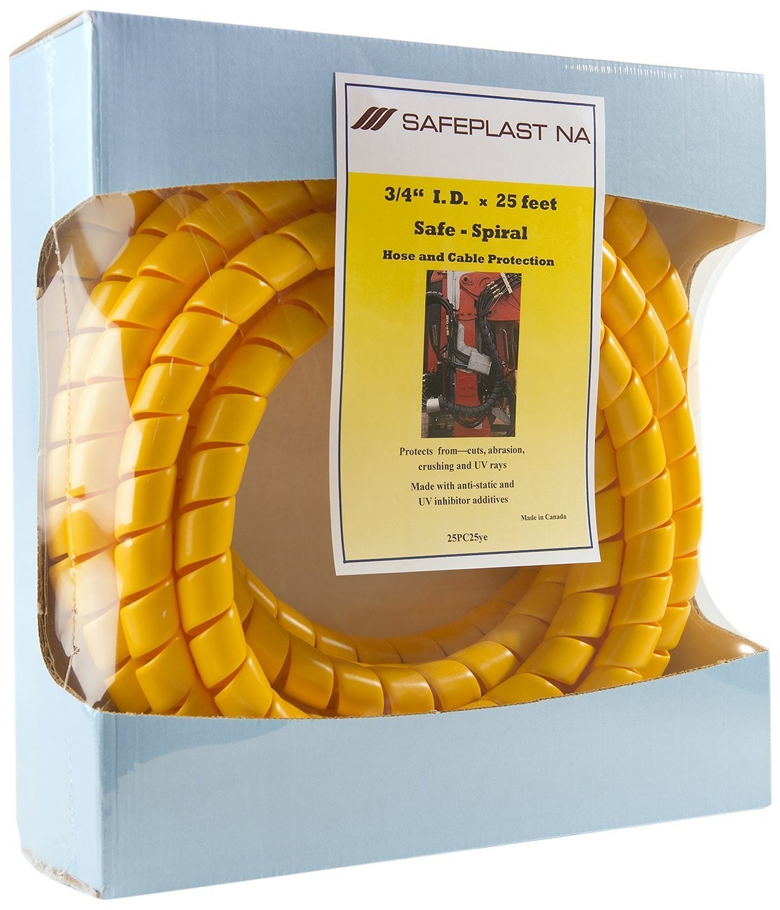 Caplugs SPPC Series – Safeplast Safe-Spiral Pre-Cut Spiral 1.0″ OD, Yellow