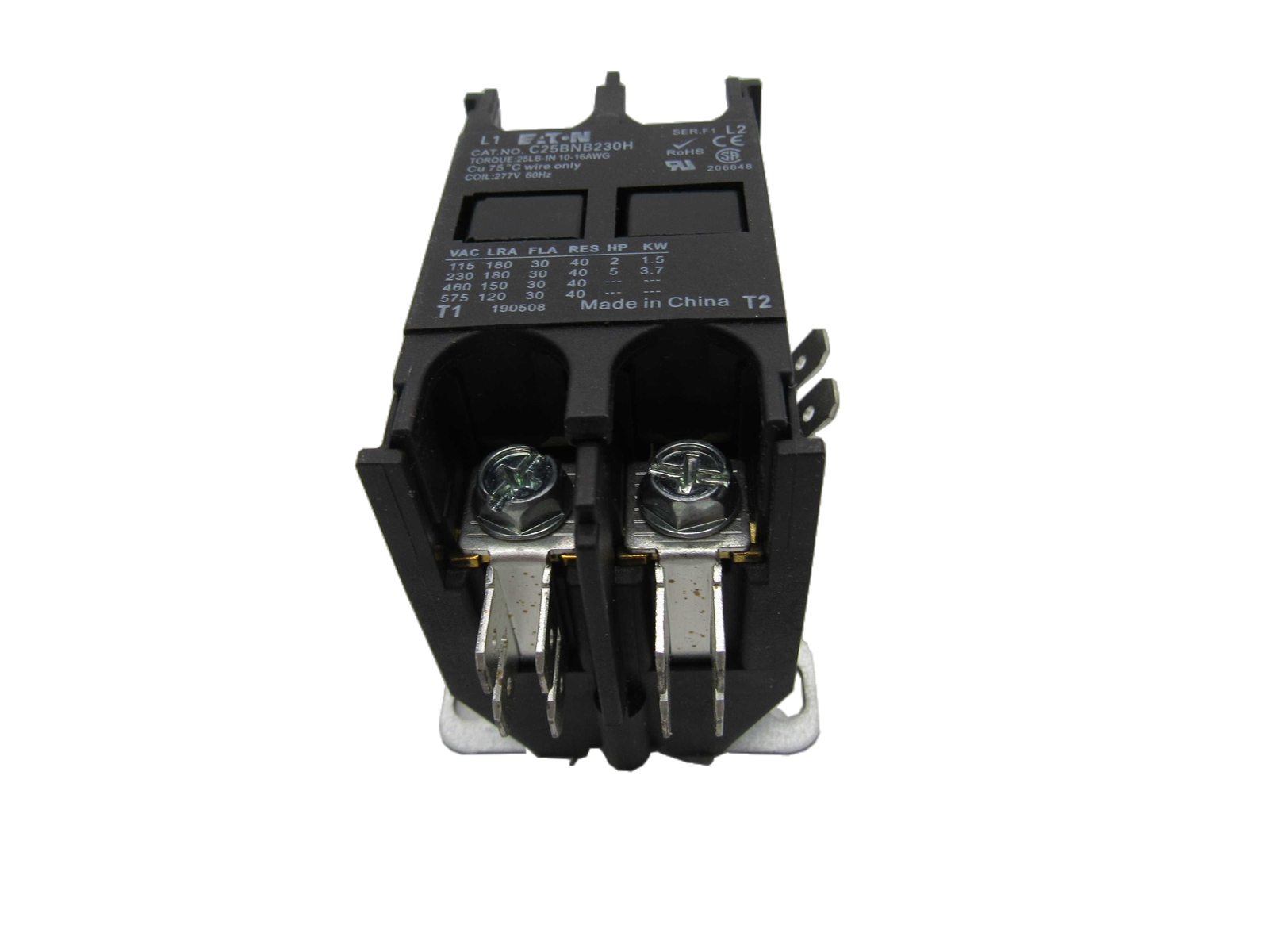 Eaton NSB C25BNB230H Definite Purpose Contactors Non-Reversing 2P 30A 277V 60Hz