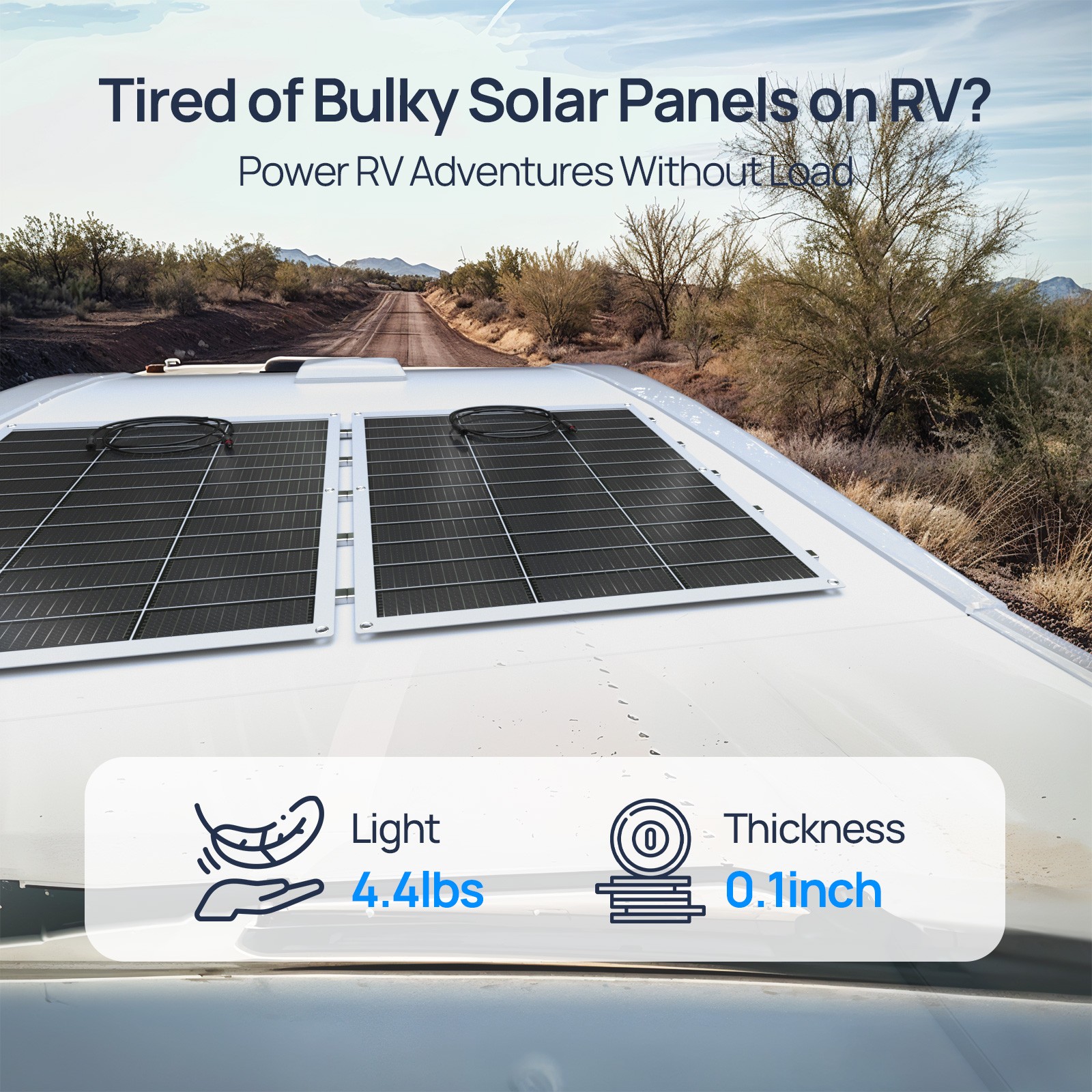 100W 300W Watt 12V Portable Flexible Solar Panel Kit RV Camping Off-Grid Rooftop