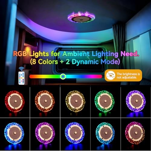 Upgrade 600LM RV Lights Interior, RV Ceiling Dome, 3 Color Multicolor-3Pack