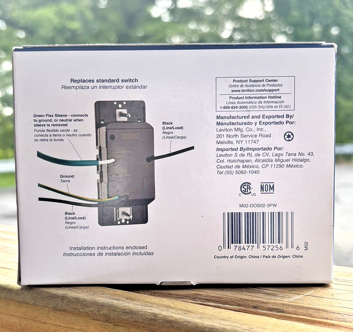 DOS02-3PW Decora Motion Sensor In-Wall Switch, Auto-On, 2A, Single Pole-3-Pack
