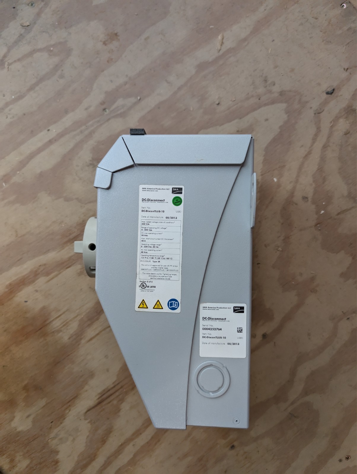 SMA Sunny Boy DC Disconnect Switch DC-DISCONU-TLUS-10