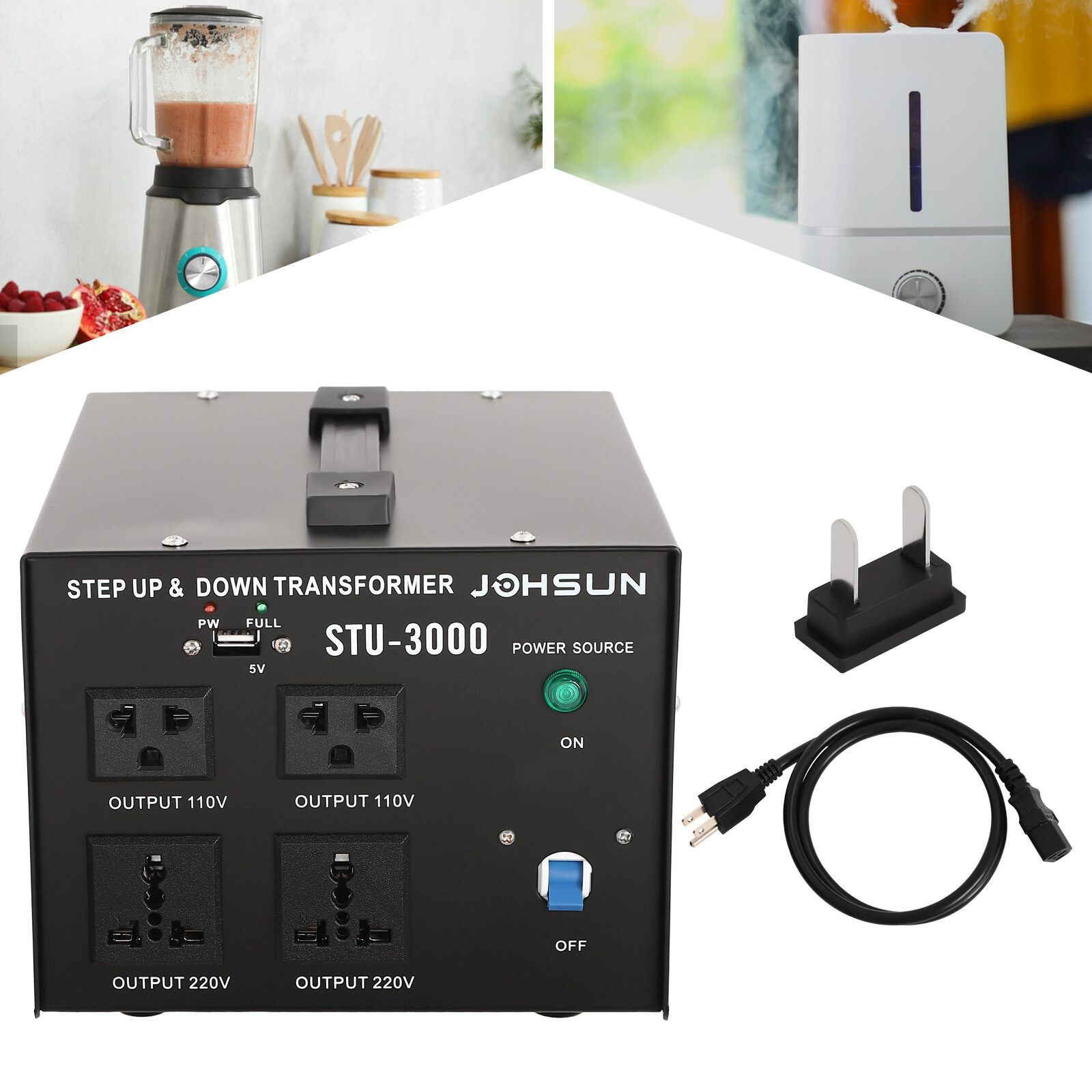 Step Up/Down Transformer Voltage Converter 110V to 220V 220V to 110V USB 3000W