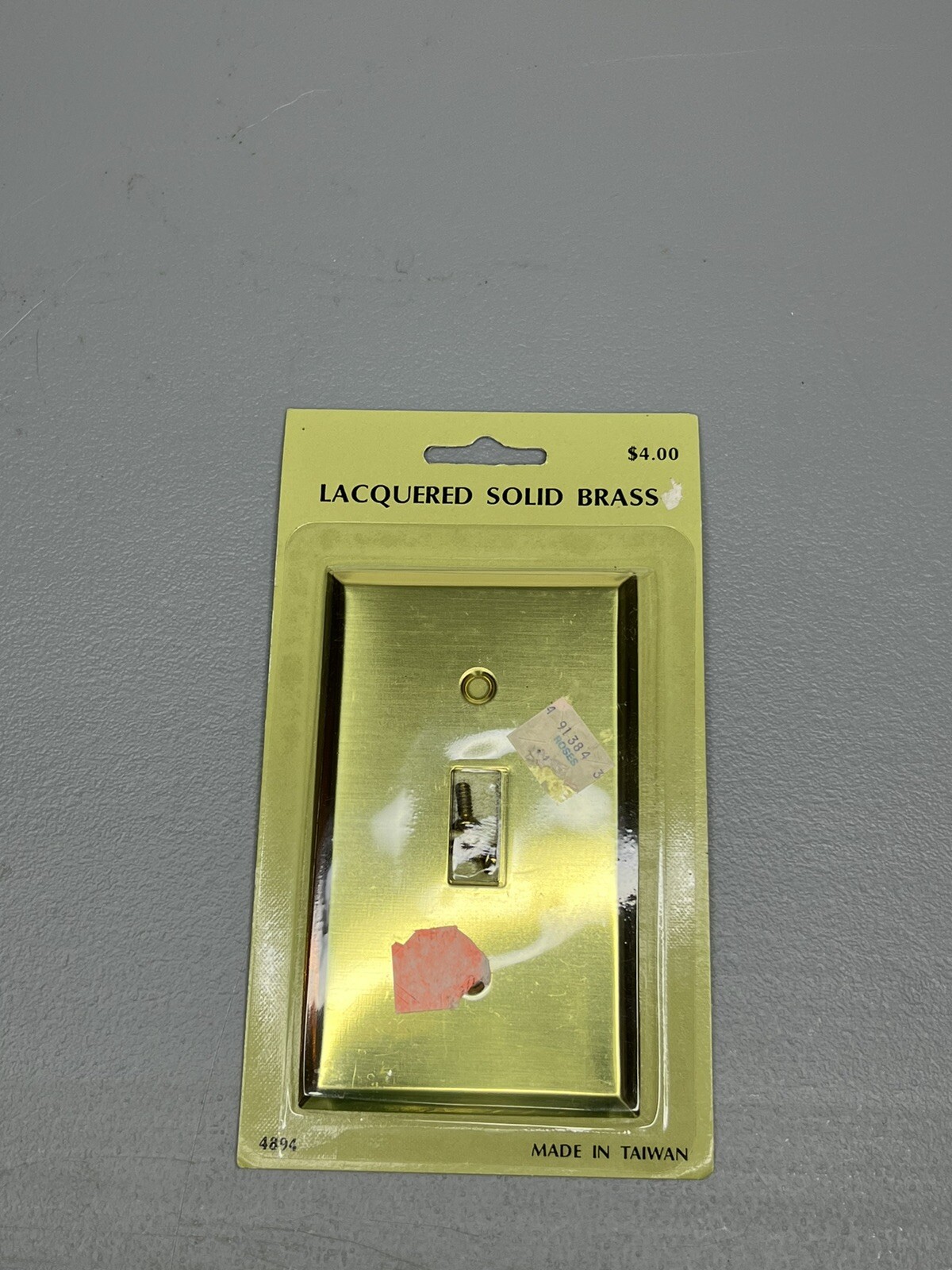 Lacquered Solid Brass Vintage Taiwan Single Switch Wall Plate Cover NEW