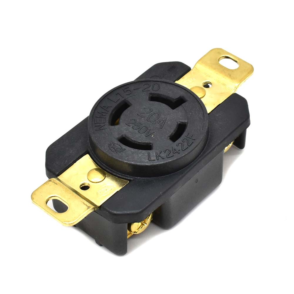 Twist Lock Wall Mount Electrical Receptacle 4 Wire 20A 250V NEMA L15-20R YGP026F