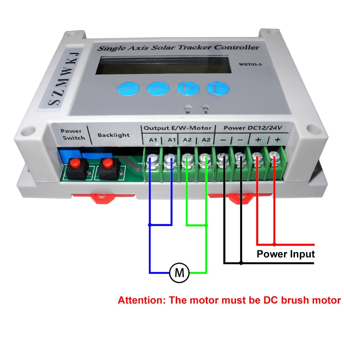 LCD Single Axis Solar Tracker Controller for Solar Panel Tracking Sunlight Track