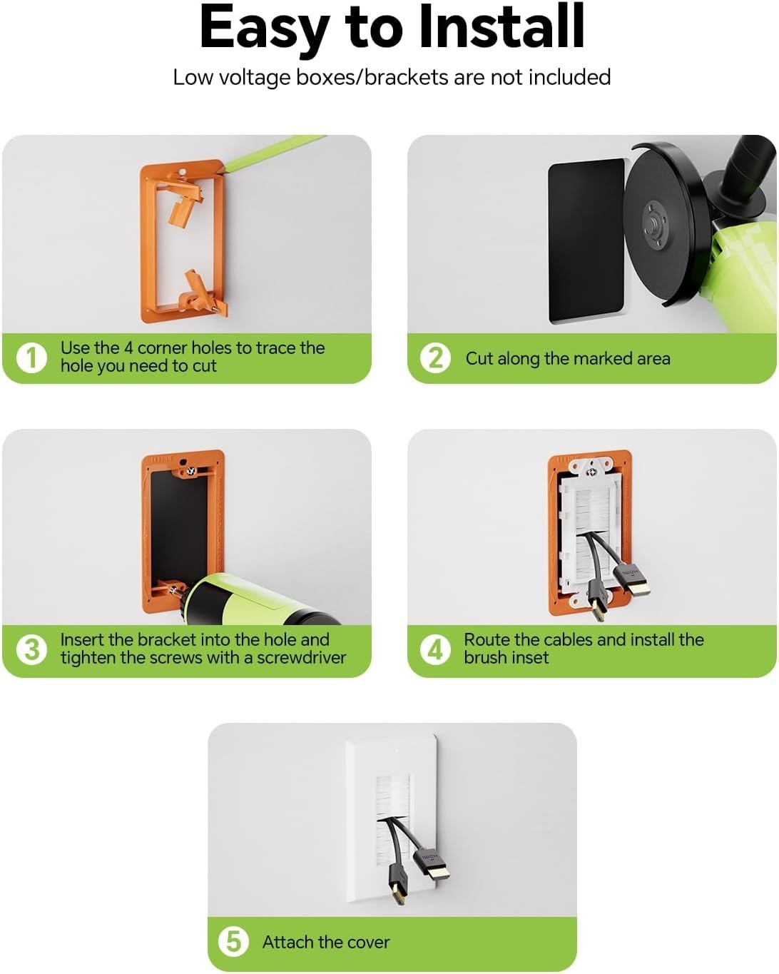 Brush Wall Plate Single Gang Wall Plate Cable Pass Through Low Voltage Wires