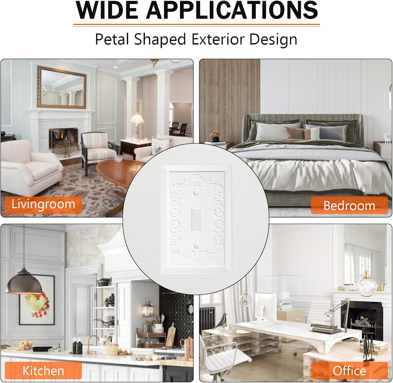 2 Pack Light Switch Cover Plate, Toggle Modern Decorative Outlet Covers Wall Pla