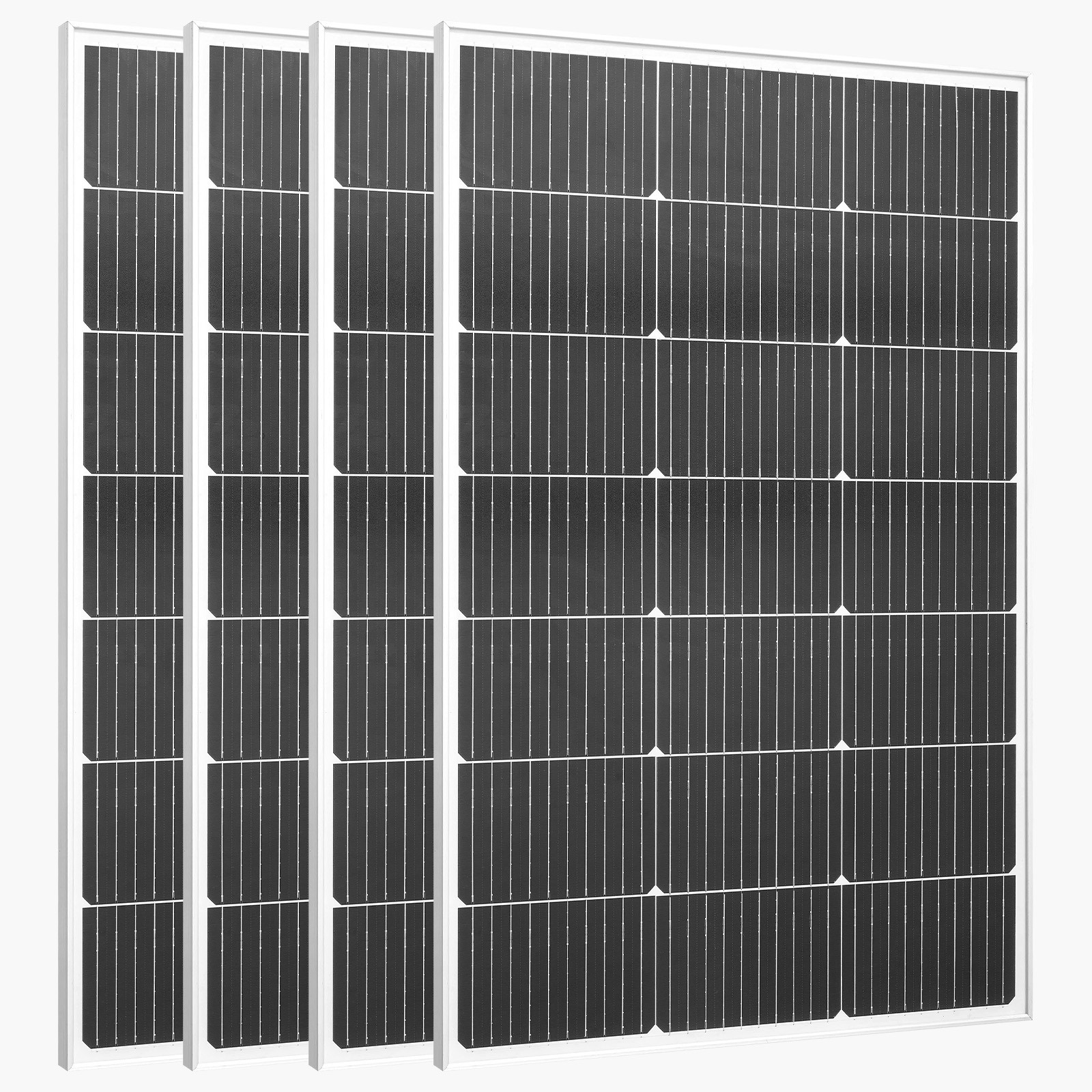 Uimoso 4PCS 100W Monocrystalline Solar Panels with MC4 Connectors &Durable Frame