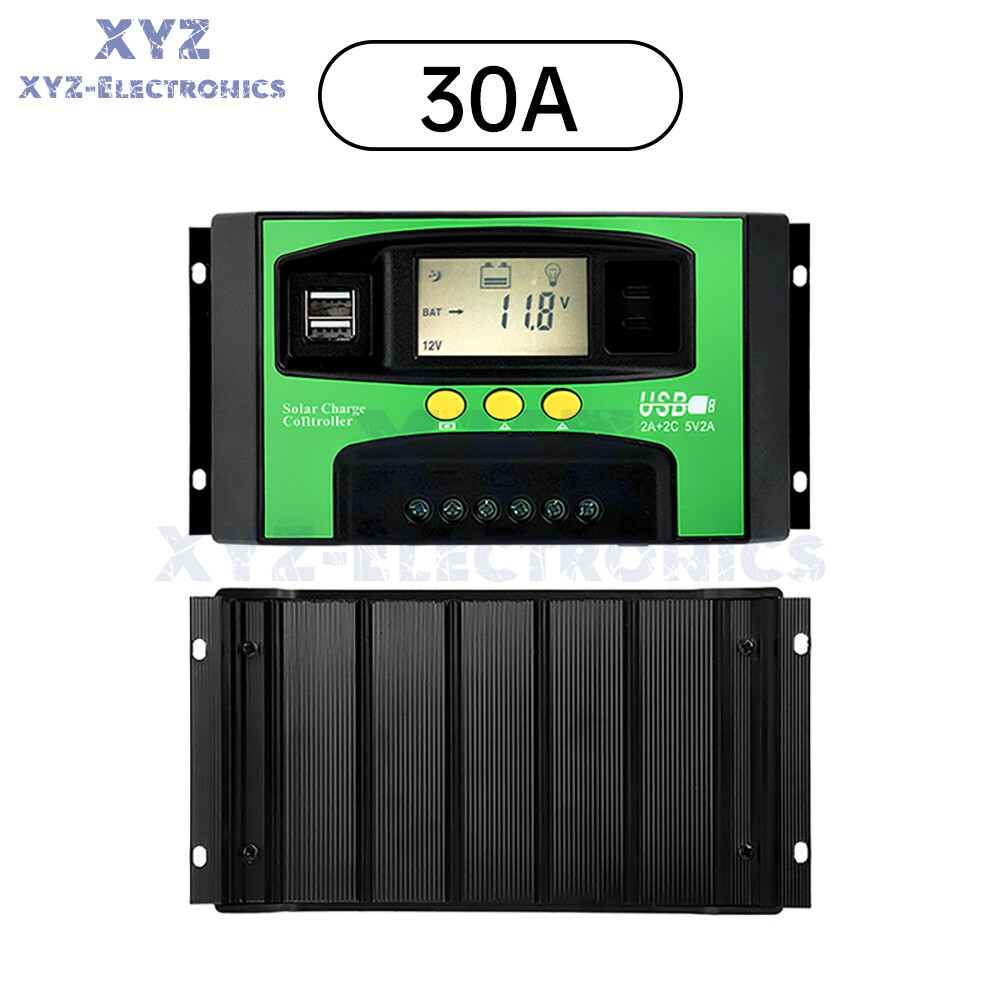 12V24V Solar Charger Controller 30A 40A 100A PV LCD Controller Timing USB/Type-C