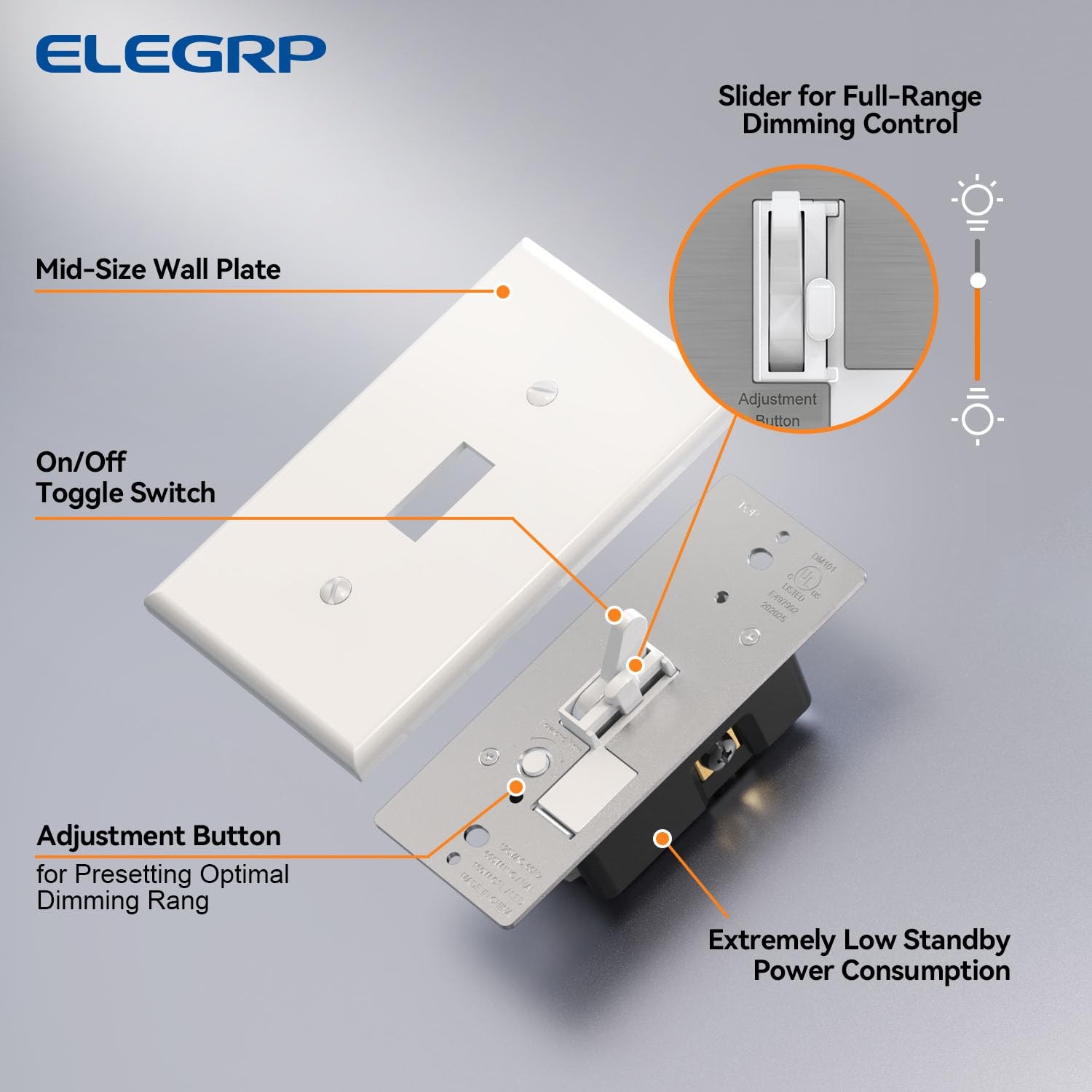 Digital Toggle Dimmer Switch for Dimmable LED, CFL and Incandescent Light Bul…