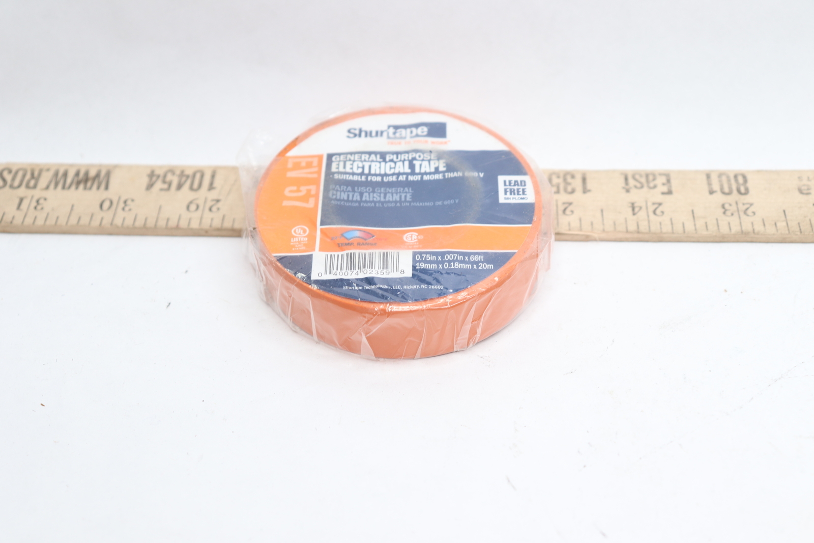 Shurtape General Purpose Electrical Tape 7 mils Orange 3/4″ x 66′ EV57