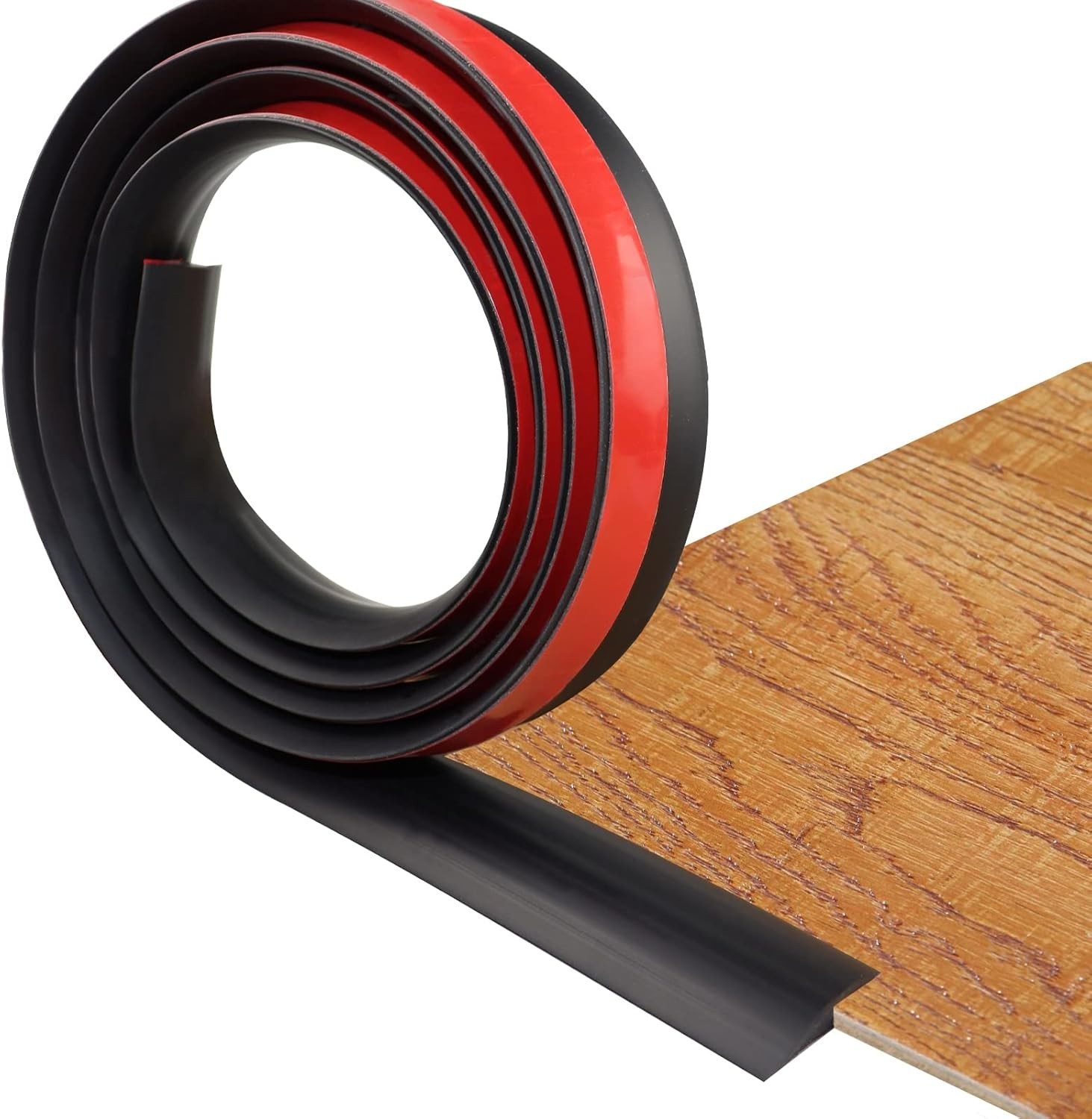 Durable Self-Adhesive Floor Transition Trim Strip – 20FT, 5mm Height, Black